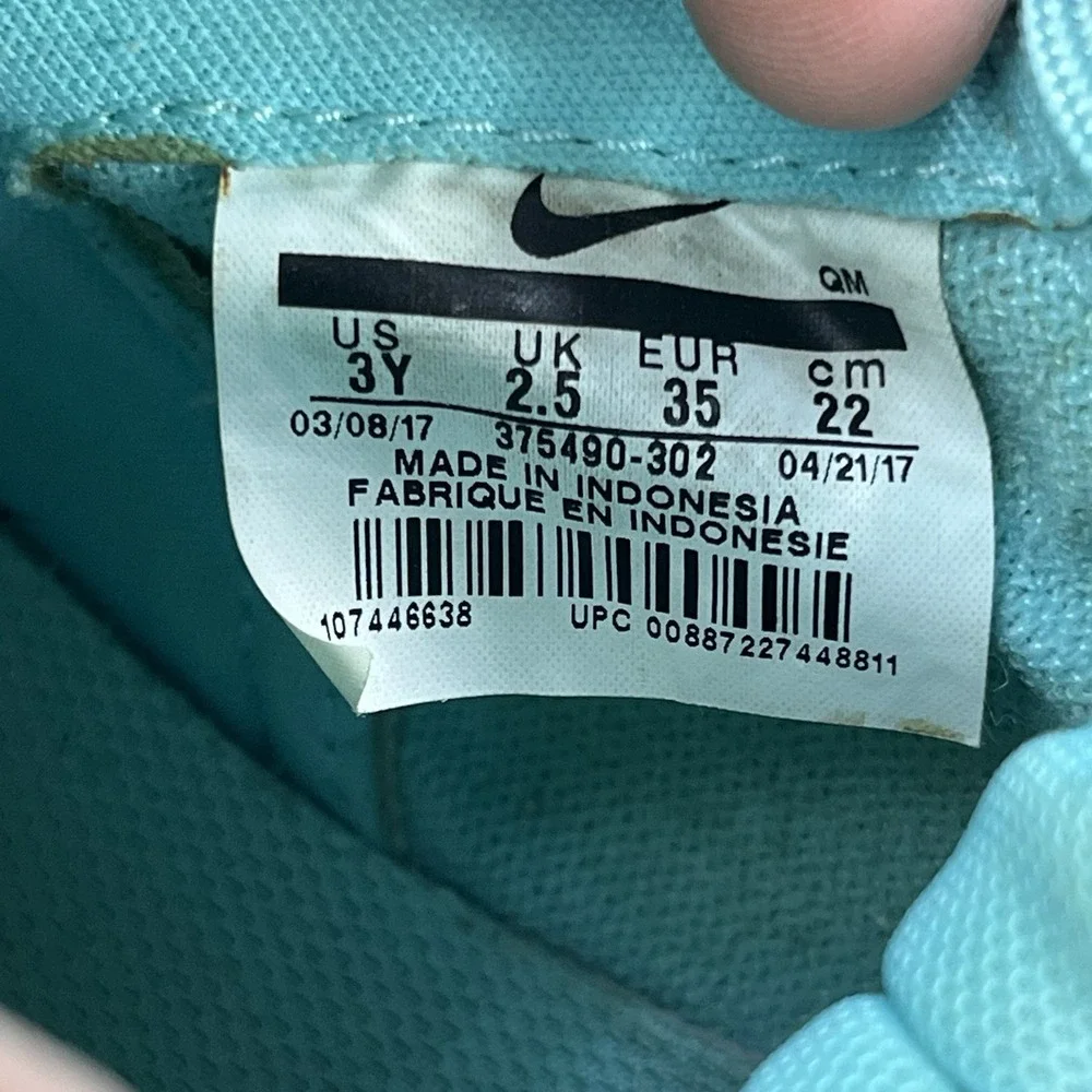 Nike Blazer Mid 2017 Island Green Youth 3 Women's 4.5 Shoes Lace GS 895850-302‎